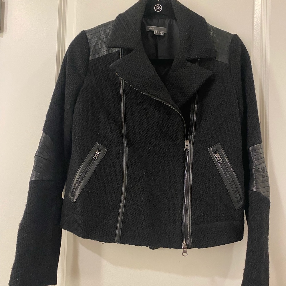 Vince motor wool/leather jacket